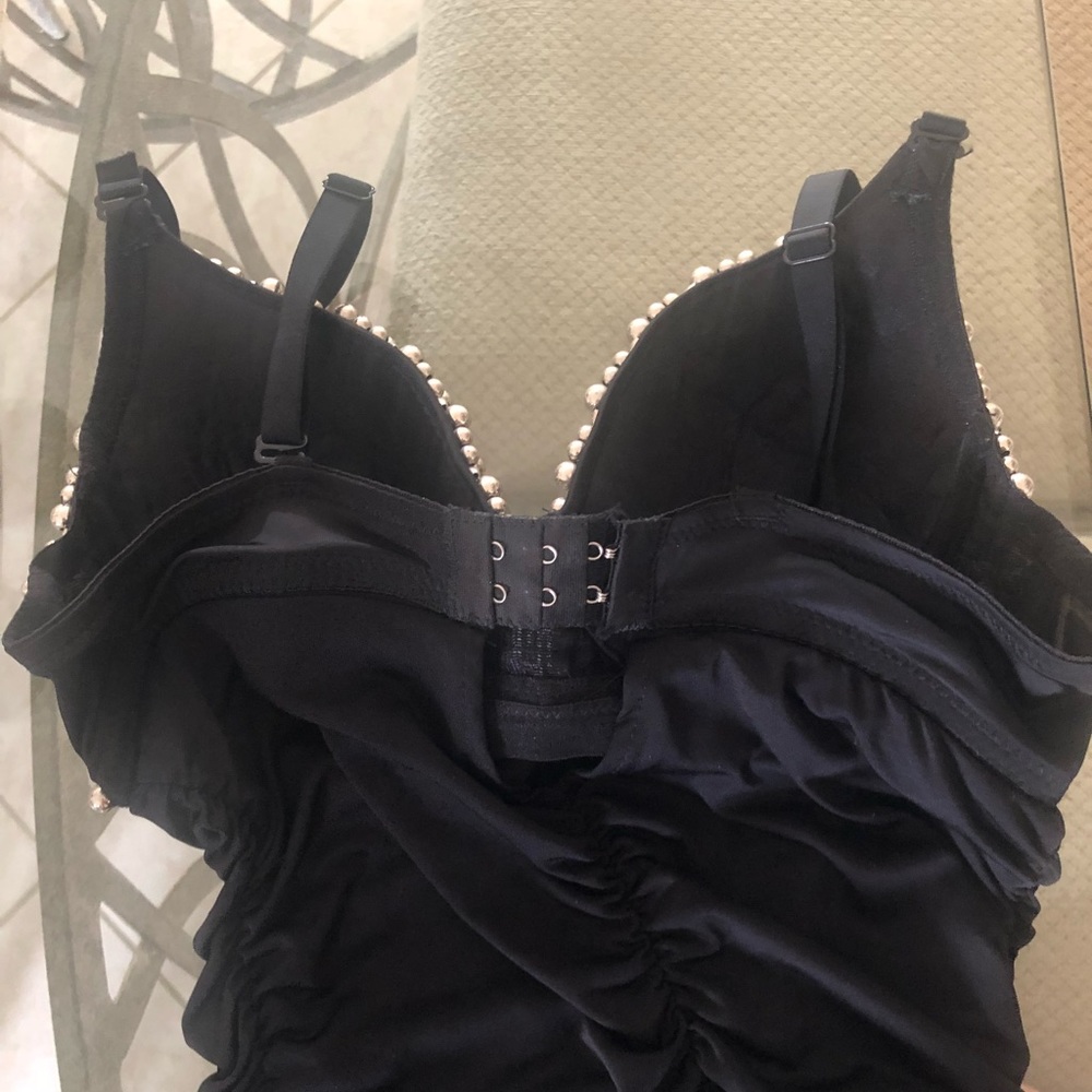 Black Dress With Beaded Top - Picture 4 of 7